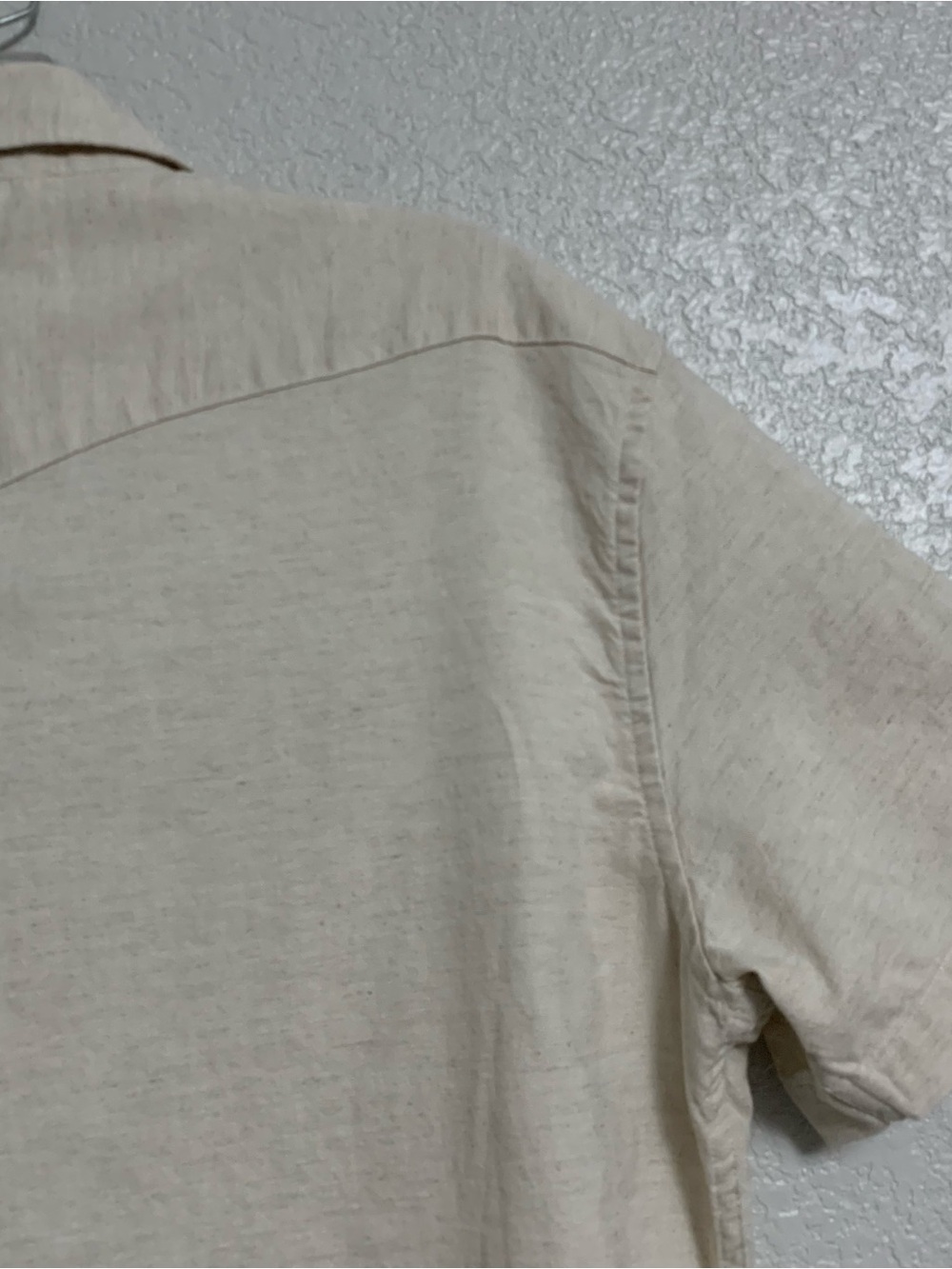 Taylor Stitch Shirt Mens 40/M Western Short Sleeve Pearl Snap Cotton Linen Beige - Picture 9 of 12